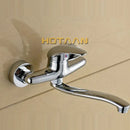 GobekUsa Brass Chrome Dual Hole Kitchen Tap Mixer Faucet for Sink