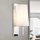 GobekUsa Modern Wall Sconce Light: Stainless Steel Rectangle with Handmade Cone Fabric Shade