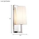 GobekUsa Modern Wall Sconce Light: Stainless Steel Rectangle with Handmade Cone Fabric Shade