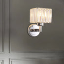 GobekUsa Modern Chrome Wall Sconce Light with Crystal Rod Shade - 1-Light Hallway Wall Mount