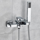GobekUsa Black Wall Mount Bathtub Shower Faucet with Waterfall Spout