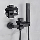 GobekUsa Black Wall Mount Bathtub Shower Faucet with Waterfall Spout
