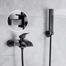 GobekUsa Black Wall Mount Bathtub Shower Faucet with Waterfall Spout