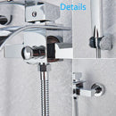 GobekUsa Black Wall Mount Bathtub Shower Faucet with Waterfall Spout