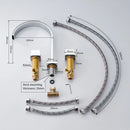 GobekUsa Brass Chrome Bathroom Sink Faucets Deck Mounted Double Handle Hot Cold Tap