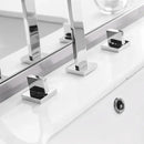 GobekUsa Brass Chrome Bathroom Sink Faucets Deck Mounted Double Handle Hot Cold Tap