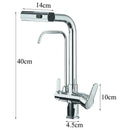 GobekUsa 3-Mode Waterfall Kitchen Faucet with 360° Rotation and Pull Out Spray