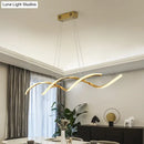 GobekUsa Minimalist Aluminum Wave Shaped Pendant Light - Adjustable Cord, LED Island Lighting