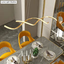 GobekUsa Minimalist Aluminum Wave Shaped Pendant Light - Adjustable Cord, LED Island Lighting