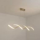 GobekUsa Minimalist Aluminum Wave Shaped Pendant Light - Adjustable Cord, LED Island Lighting