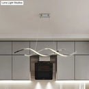 GobekUsa Minimalist Aluminum Wave Shaped Pendant Light - Adjustable Cord, LED Island Lighting