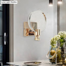 GobekUsa Modern Circle Panel LED Wall Lamp with Bubble Crystal in Gold, 5"/6" Wide