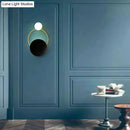 GobekUsa Creative Circle Wall Sconce Cream Glass 1-Head Corridor Wall Light in Black-Brass - Postmodern Design