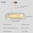 GobekUsa Crystal LED Ceiling Chandelier: Elegant European Home Décor Pendant Lights