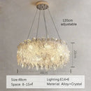 GobekUsa Glass Petal LED Chandelier for Bedroom Dining Living Room Lighting