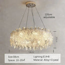 GobekUsa Glass Petal LED Chandelier for Bedroom Dining Living Room Lighting