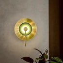 GobekUsa Circular Green Copper Wall Lamp - Modern Nordic LED Decor for Living Room