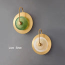 GobekUsa Circular Green Copper Wall Lamp - Modern Nordic LED Decor for Living Room