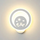 GobekUsa Modern Circular Sconce Lighting: Acrylic LED Wall Light Fixture in White for Living Room