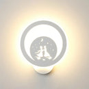 GobekUsa Modern Circular Sconce Lighting: Acrylic LED Wall Light Fixture in White for Living Room