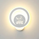 GobekUsa Modern Circular Sconce Lighting: Acrylic LED Wall Light Fixture in White for Living Room