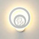 GobekUsa Modern Circular Sconce Lighting: Acrylic LED Wall Light Fixture in White for Living Room