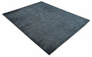 Modern Classic 8x10 Solid Plain Black and Silver Blended Hand Loomed Modern Scandinavian Art Silk Area Rug by The Rug Decor