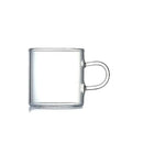 Modern clear 2pc 120ml glass handle coffee cup set for dining room by Decorbites