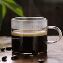 Modern clear 2pc 120ml glass handle coffee cup set for dining room by Decorbites