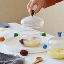 Modern clear and green glass bowl set kitchen simmer pot by Decorbites