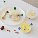 Modern clear and green glass bowl set kitchen simmer pot by Decorbites