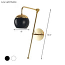 GobekUsa Modern Clear/Black Glass Ball Wall Sconce Light Fixture with Metal Arm - Bedside Lighting