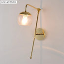 GobekUsa Modern Clear/Black Glass Ball Wall Sconce Light Fixture with Metal Arm - Bedside Lighting