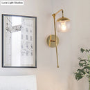 GobekUsa Modern Clear/Black Glass Ball Wall Sconce Light Fixture with Metal Arm - Bedside Lighting