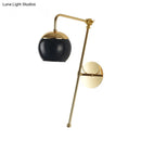 GobekUsa Modern Clear/Black Glass Ball Wall Sconce Light Fixture with Metal Arm - Bedside Lighting