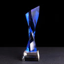 GobekUsa Blue Glass Twisted Column Trophy - Customize Competition Prize