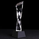 GobekUsa Blue Glass Twisted Column Trophy - Customize Competition Prize