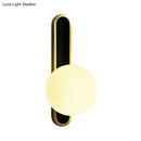 GobekUsa Modern Clear/Cream Glass Orb Wall Light with Brass Mount