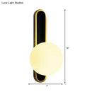 GobekUsa Modern Clear/Cream Glass Orb Wall Light with Brass Mount