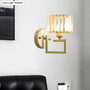 GobekUsa Modern Clear Crystal Block Wall Sconce Light with Gold Finish – Ideal for Bedroom Lighting