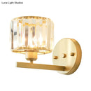 GobekUsa Modern Clear Crystal Block Wall Sconce Light with Gold Finish – Ideal for Bedroom Lighting