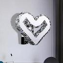 GobekUsa Stainless-Steel LED Heart Sconce - Modern Clear Crystal Wall Lamp in Warm/White Light