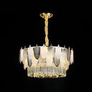 GobekUsa Modern Clear Crystal Leaf Pendant Chandelier - Stylish Suspension Light for Living Room