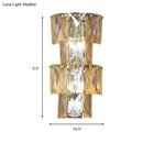 GobekUsa Contemporary Clear Crystal 4-Bulb Tiered Ice Cube Wall Lamp Kit - Modern Sconce Light Fixture