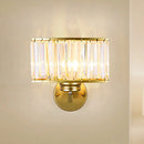 GobekUsa Modern Clear Crystal Wall Lamp with Gold Finish - Perfect for Hallway Lighting