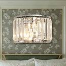 GobekUsa Modern Clear Crystal Wall Mounted Light, 2-Bulb Chrome Finish Wall Lamp