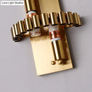 GobekUsa Modern Clear Crystal Wall Sconce - Stylish 2 Light Gold Finish for Living Room