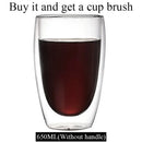 Modern clear double wall borosilicate glass mug kitchen coffee cup by Decorbites
