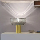 GobekUsa Aella Table Lamp: Elegant Clear Glass Luxury Art Desk Lamp for Office, Bedroom, and Foyer