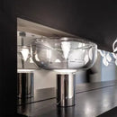 GobekUsa Aella Table Lamp: Elegant Clear Glass Luxury Art Desk Lamp for Office, Bedroom, and Foyer